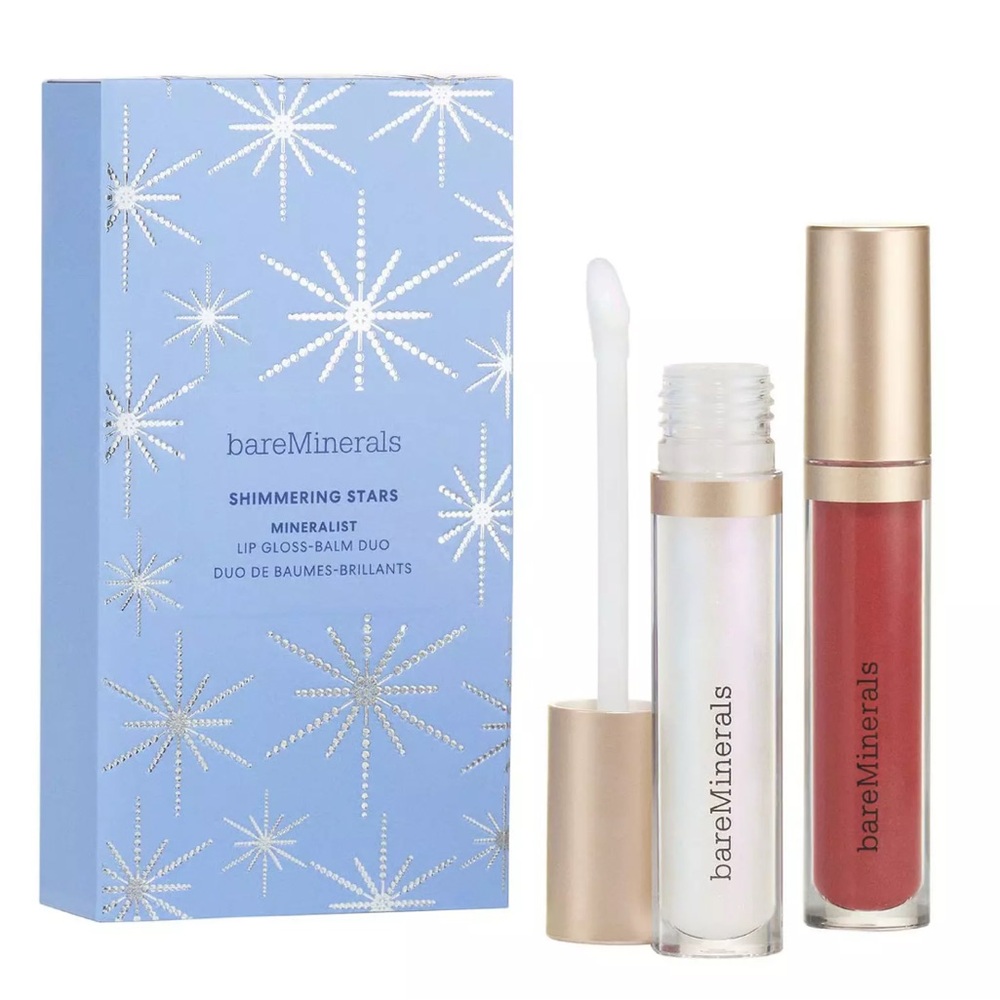 NIB bareMinerals Shimmering Stars Mineralist Lip Gloss-Balm Duo Full Size 🎁